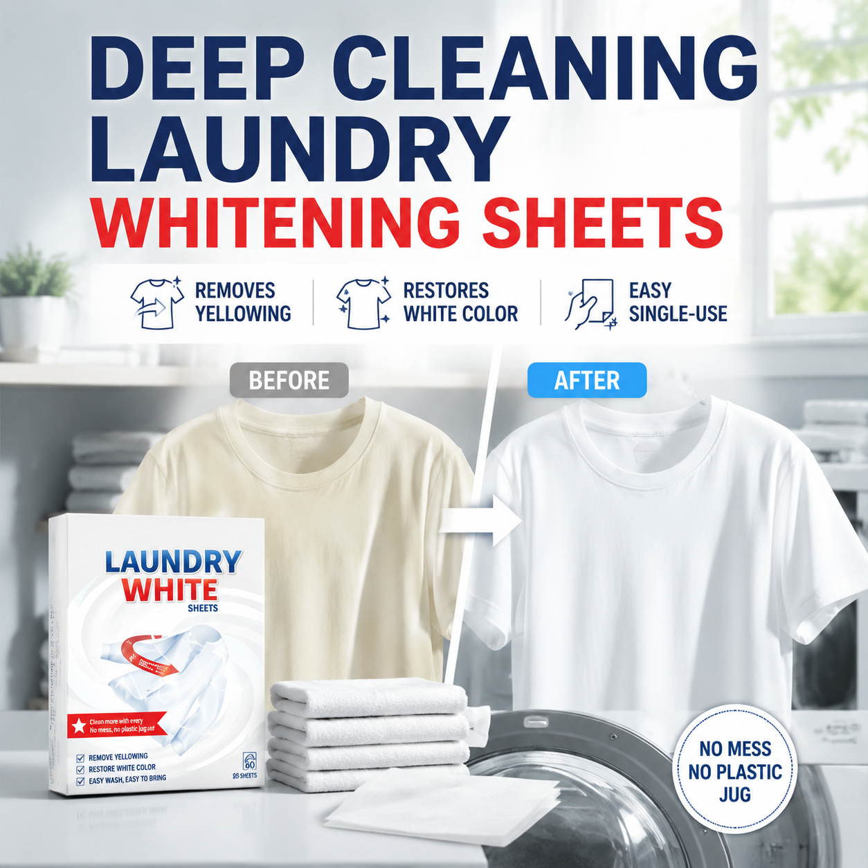 π₯π₯ Deep Cleaning Laundry Whitening Sheets β¨π§Ί Powerful Stain Remover Brightening Fabric Laundry Cleaning Sheets