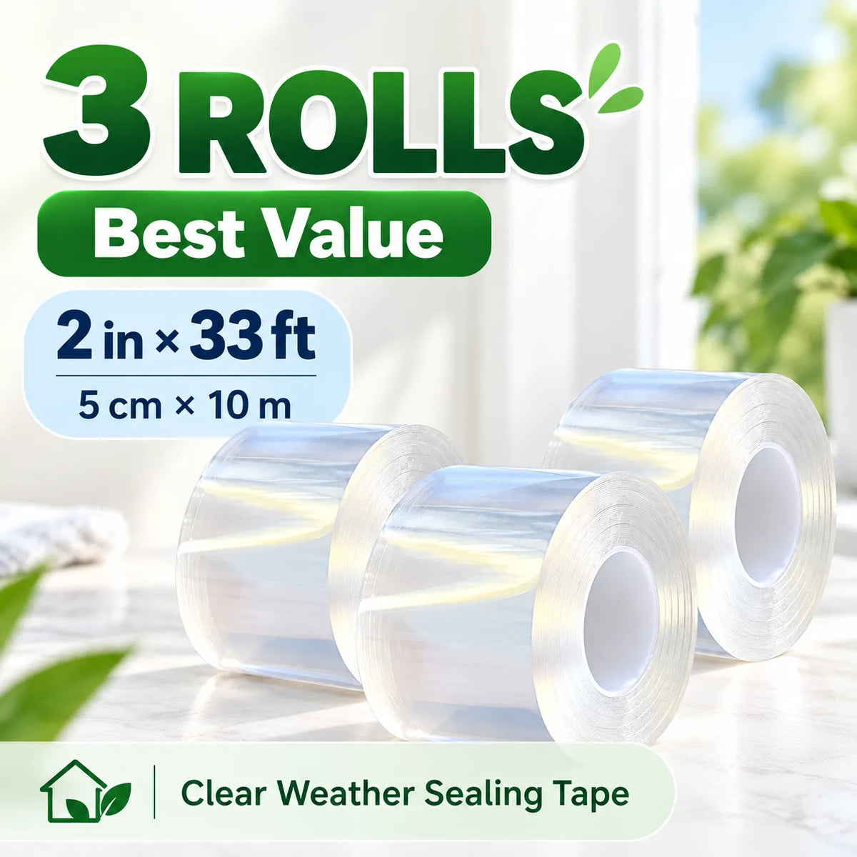 Clear Weather Sealing Tape – Waterproof Window & Door Gap Seal