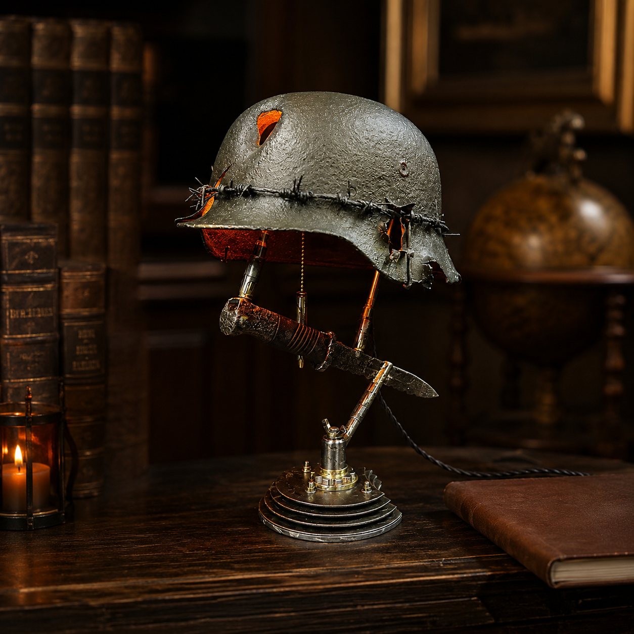 🪖 War Relic Vintage Helmet Table Lamp🎁