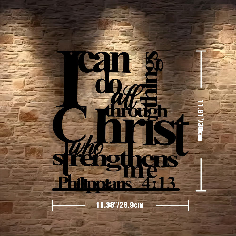 🔥Last Day 50% OFF ✝️Christianartworkshop Philippians 4:13 I Can Do All Things Metal Wall Decor: Christ’s Strength for Your Walls