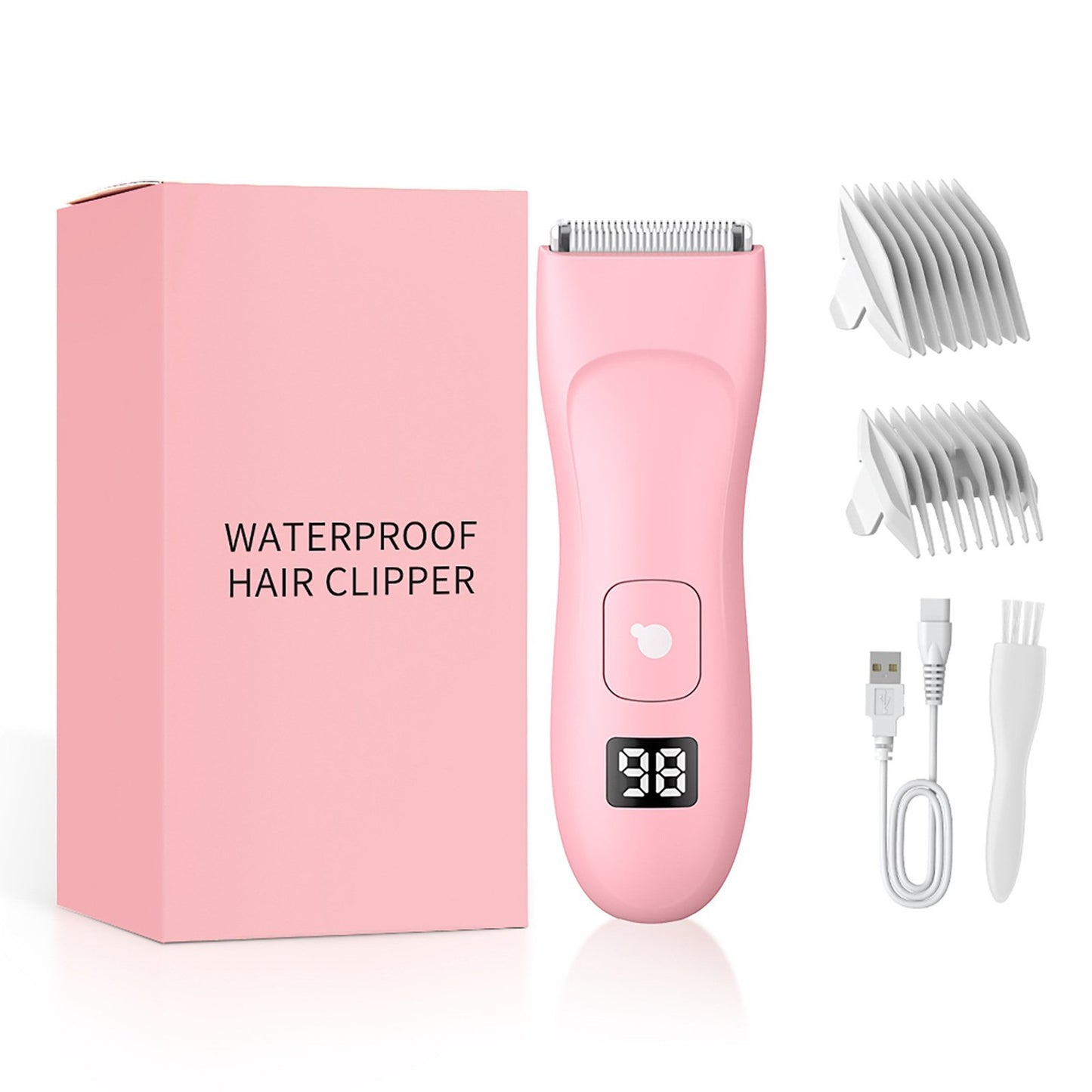 Digital display electric hair clipper groin shaver private armpit pubic hair body hair trimmer