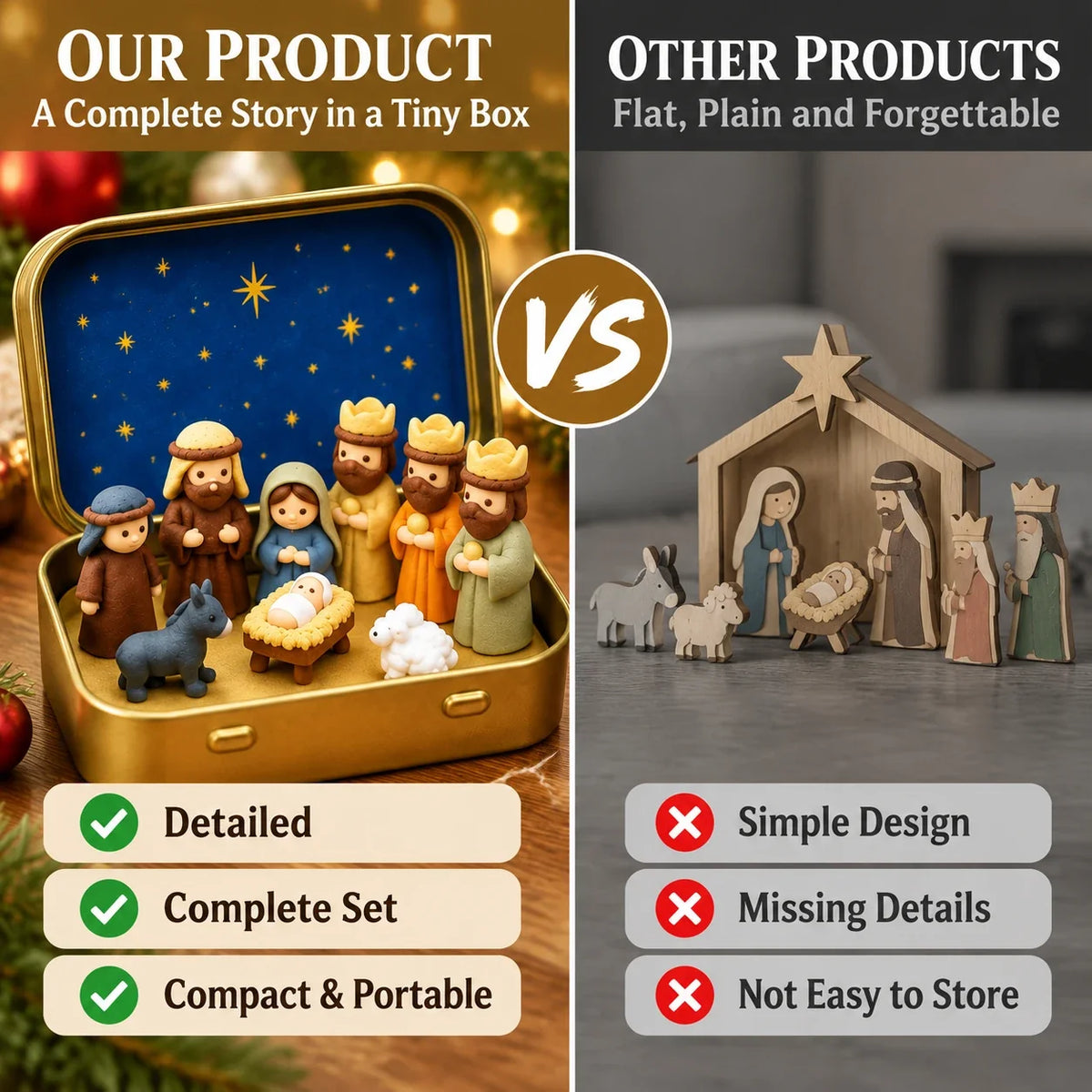 Mini Christmas Nativity Set in a Tin Box π