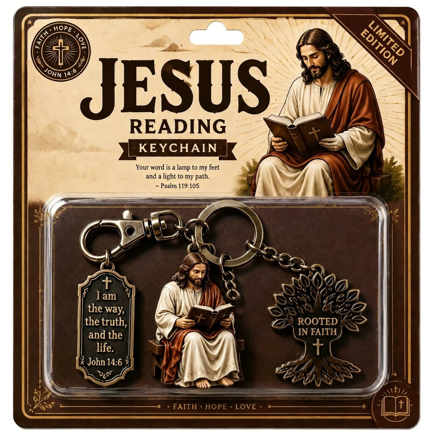 🎉Jesus Reading Keychain