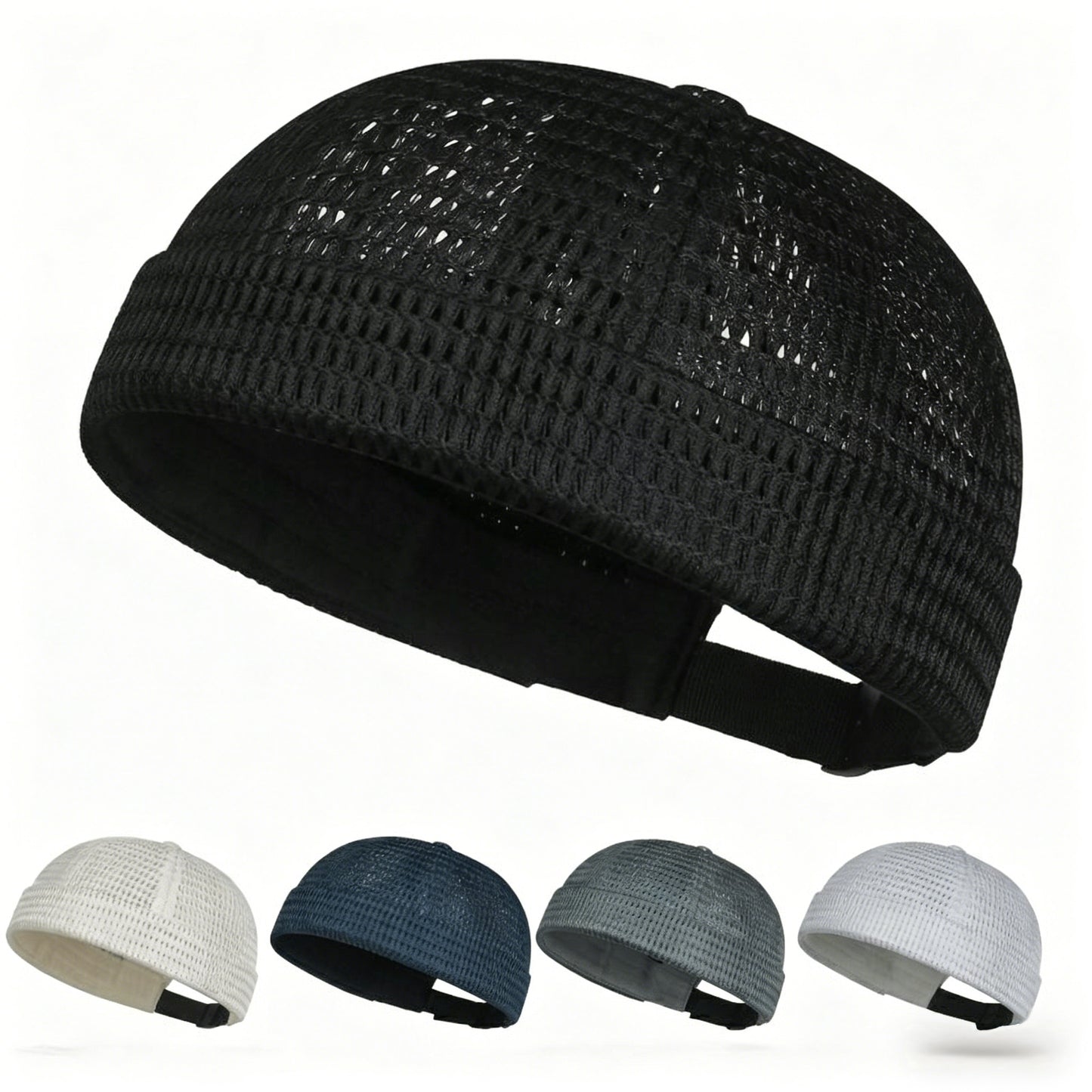 Men’s Breathable Brimless Docker Hat – Lightweight Mesh Skull Cap for Summer Outdoor Wear