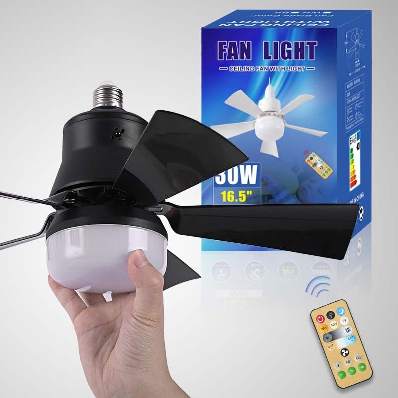 π 2-in-1 Portable Ceiling Fan with Light (Includes Remote Control)