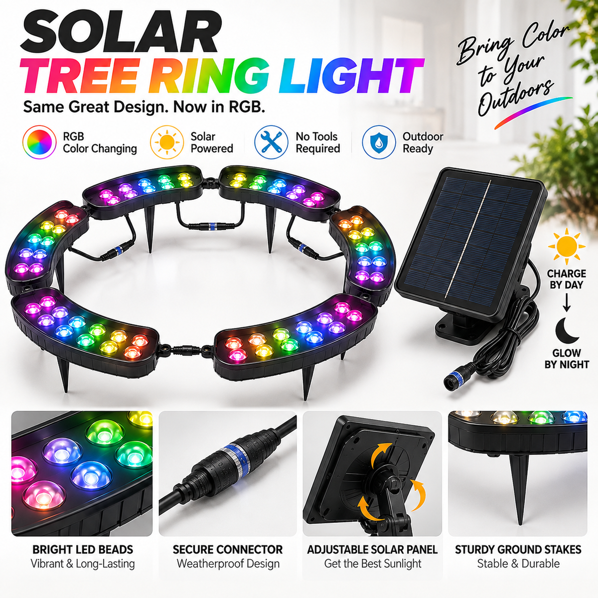 πππ One Tree. Endless Colors. β Solar RGB Landscape Ring Light