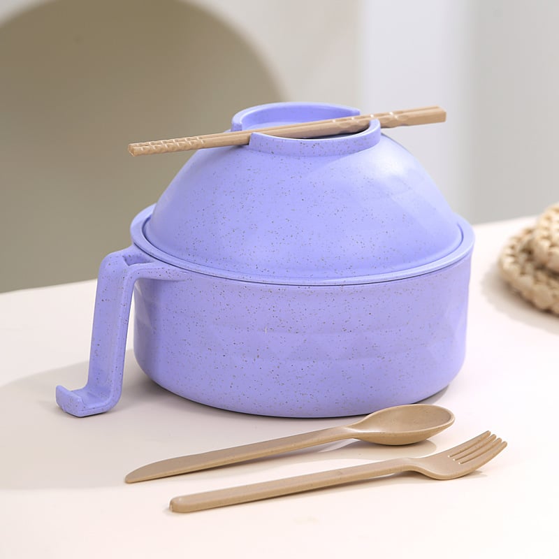🍜Ramen Bowl Set, 1/2 Counts Microwave Safe Instant Noodle Bowl & Tableware Kit, Durable Matching Lunch Box For Student and Office Workers