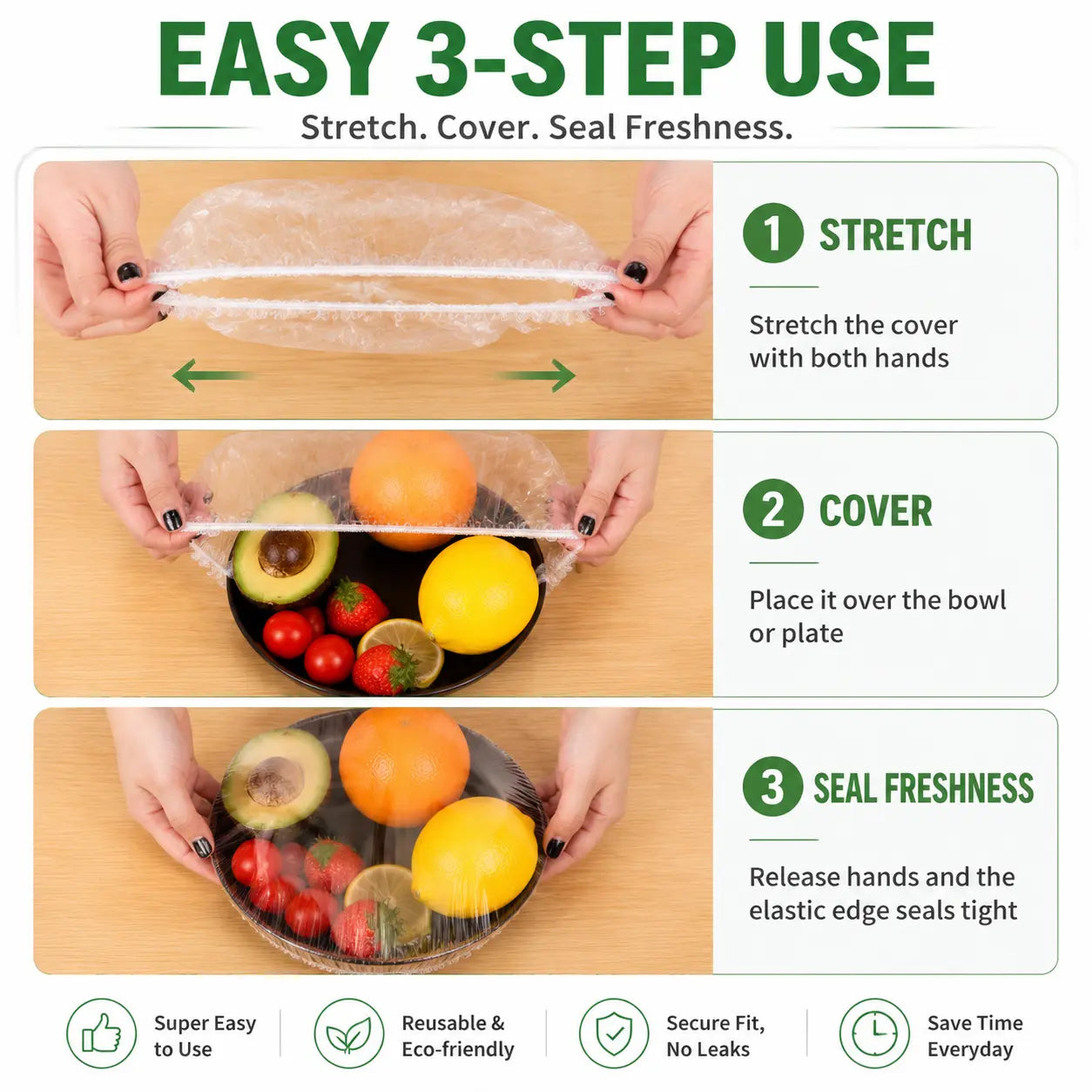 π₯100PCS Disposable Stretch Food Covers for Bowls & Plates