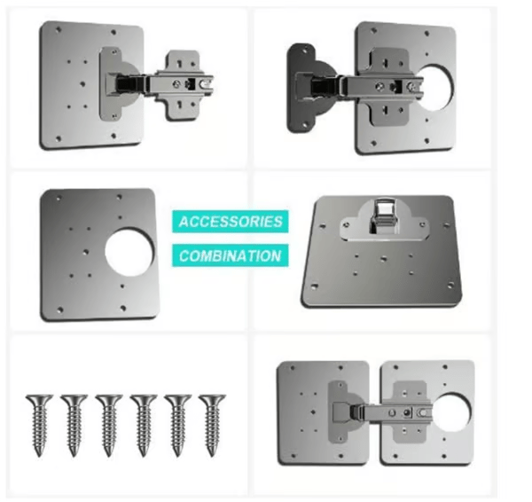 Cabinet Hinge Repair Plate with Screws