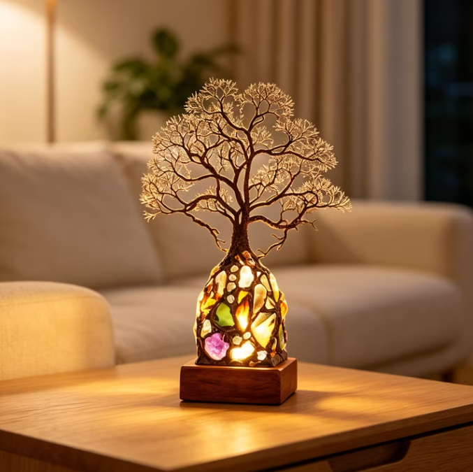✨ Bring Positive Energy & Peace Into Your Home With This Stunning Crystal Tree Lamp