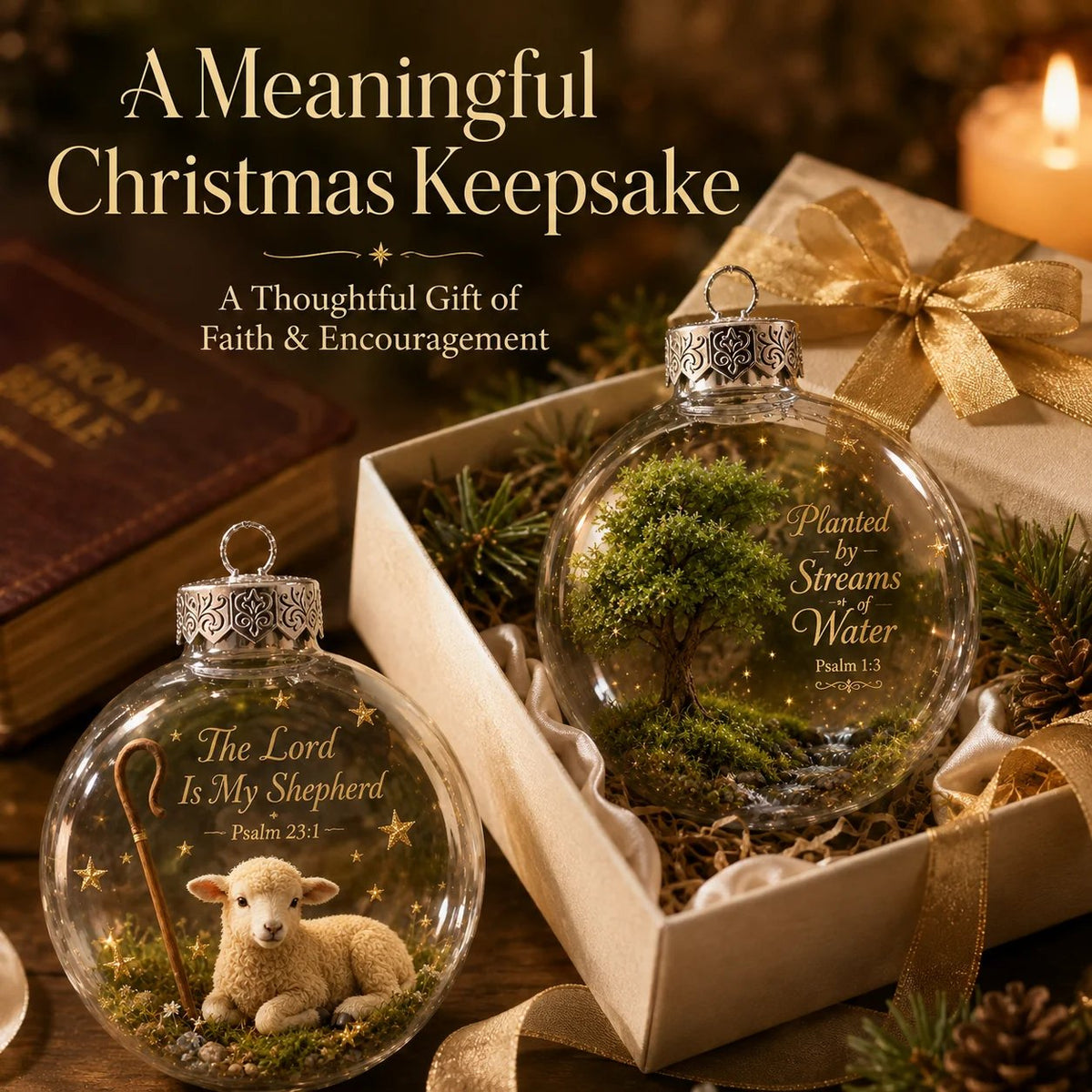 β¨ Psalms Scripture Christmas Ornament