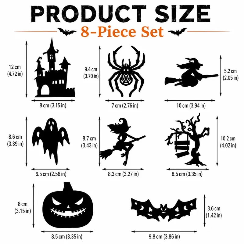 ๐Halloween LED Silhouette Wall Light Stickers, Battery Powered Peel