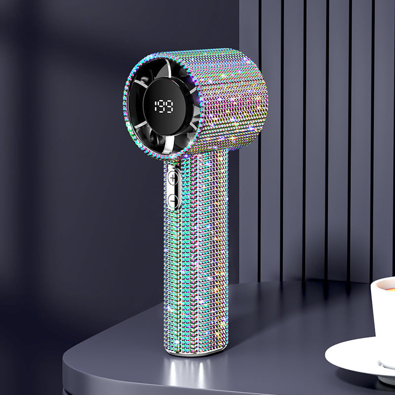 Full Diamond Luxury Craftsmanship Portable Handheld Turbo Fan