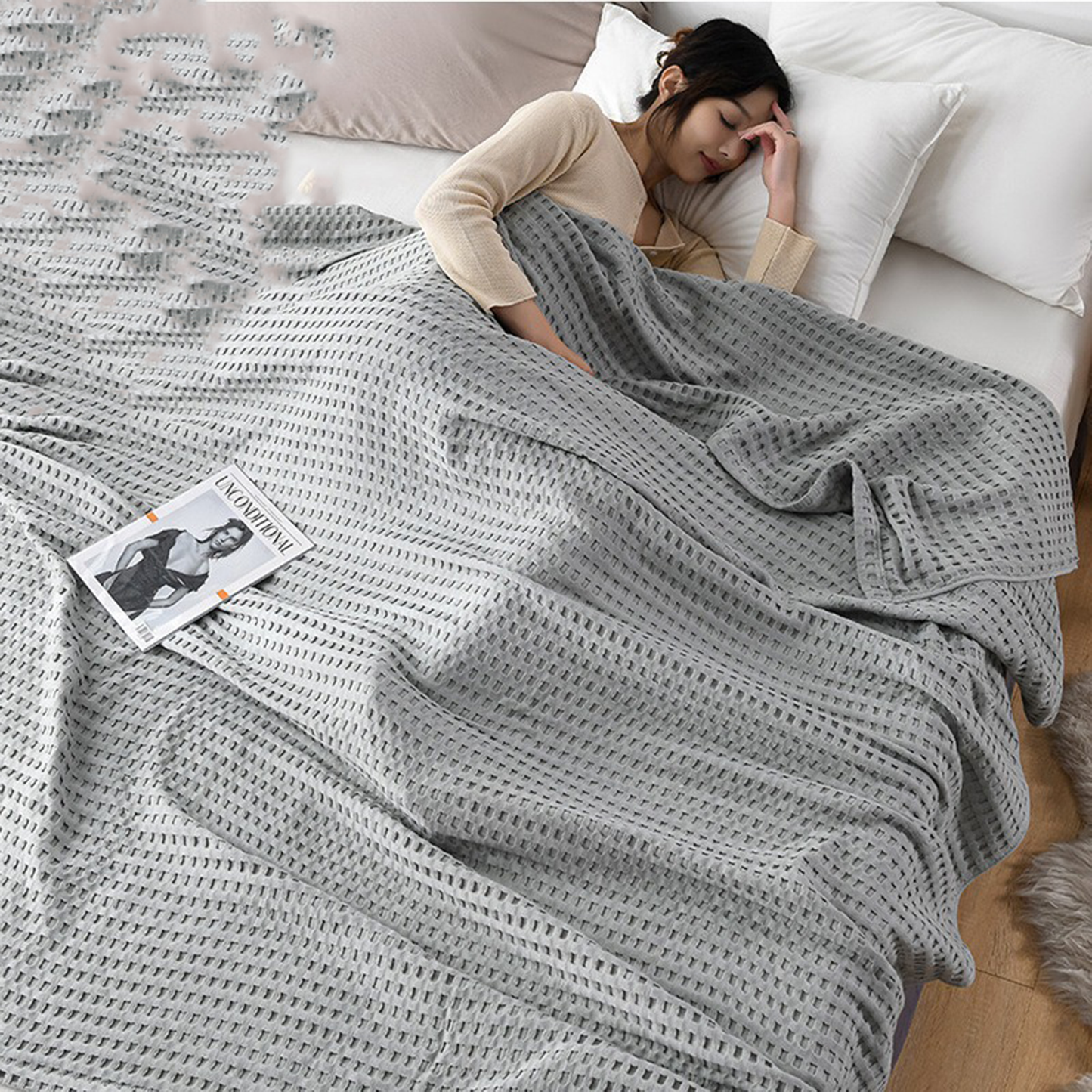 🔥SELLING FAST! 🎋Bamboo Waffle Cooling Blanket
