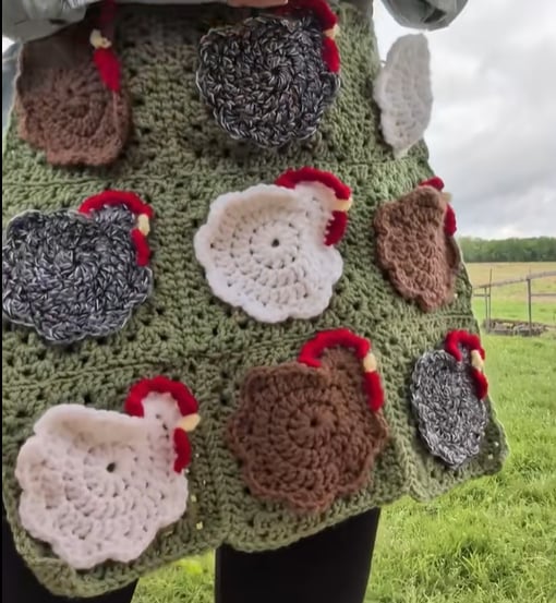 🐔Handmade Crochet Chicken Egg Collecting Apron🥚