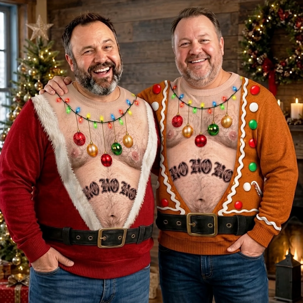 π
Custom Funny Ugly Sweatshirt - Santa Approved Trouble Maker