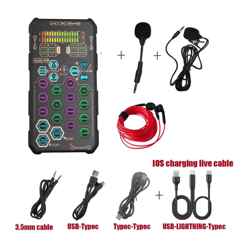 SK9 Wired Small Handheld Live Sound Card Set