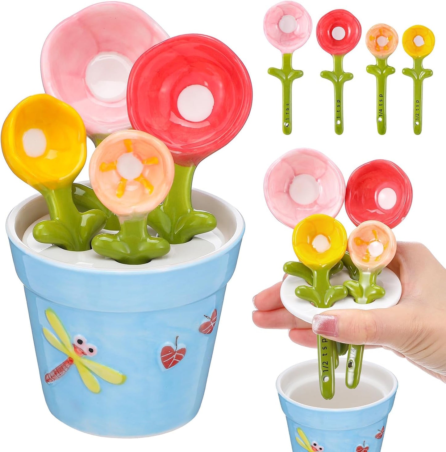 🌸Flower Measuring Spoons Set in Pot