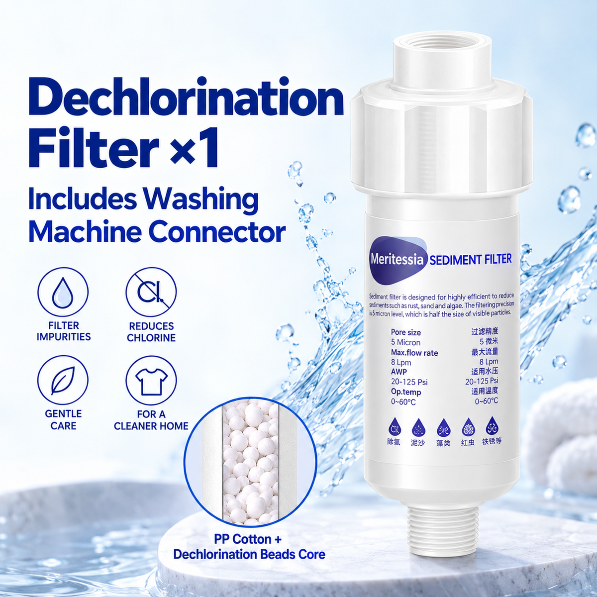Inline Water Filter Cartridge