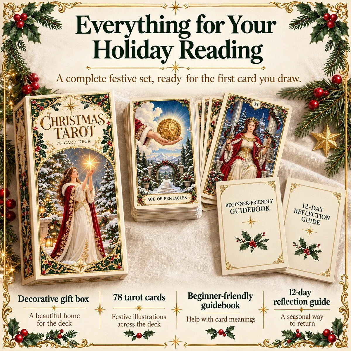 ๐ฎ Yuletide Tarot Deck | 78 Festive Cards & A Guided 12-Day Holiday Ritual๐