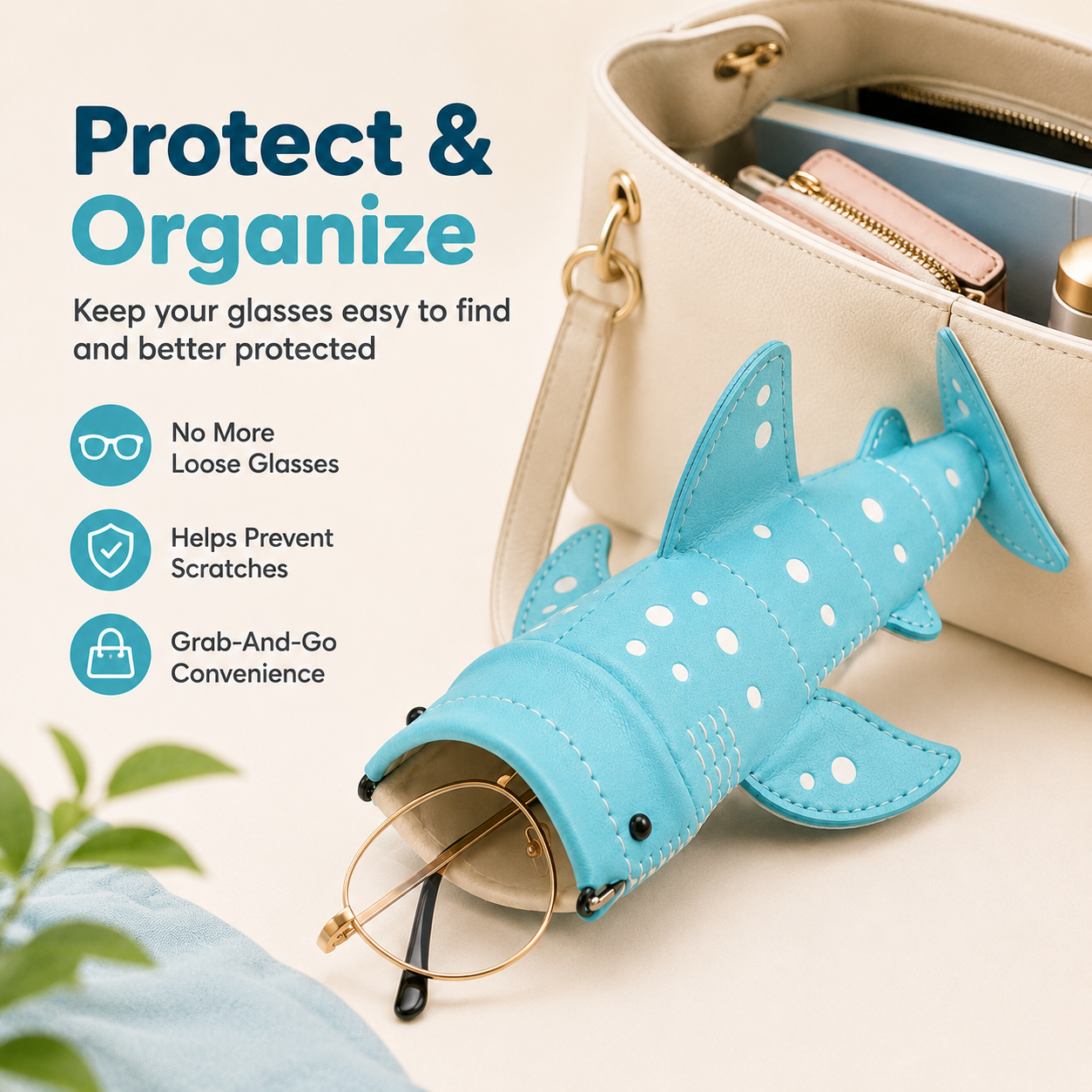 ✨Cute Shark Wide-Mouth Glasses Case