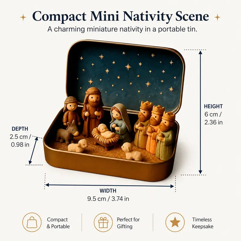 β¨ Mini Nativity Scene Set β A Tiny Christmas Keepsake Full of Faith & Love