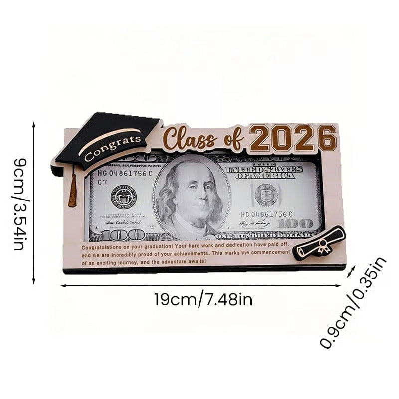 Graduation 2026 Money Holder-Unique Wooden Cash Gift Box for Class of 2026, Creative Graduation Gift for Seniors