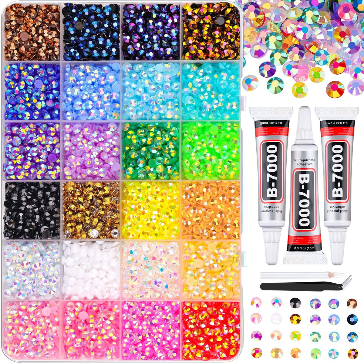 Glitter Rhinestone Bedazzling Kit - 32000Pcs Resin Jelly Rhinestones for Crafting