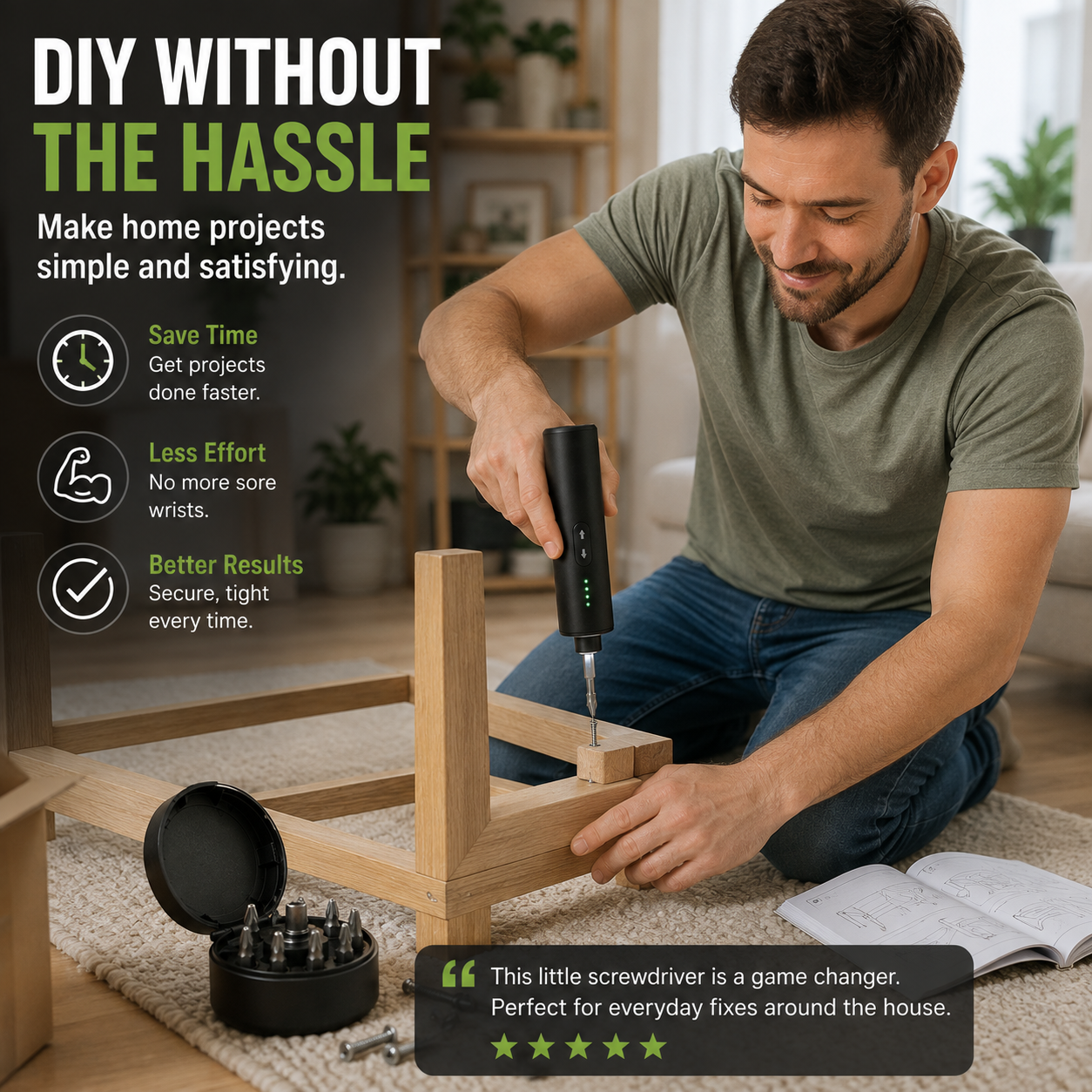 π§ 6-in-1 Rechargeable Electric Screwdriver β Compact Power for Everyday Fixes