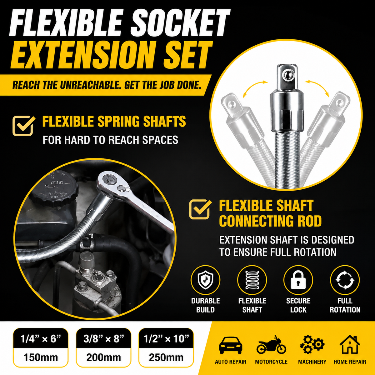 Hot sell Universal Flexible Wrench Socket Tool β High Torque & Tight Space Repair Adapter