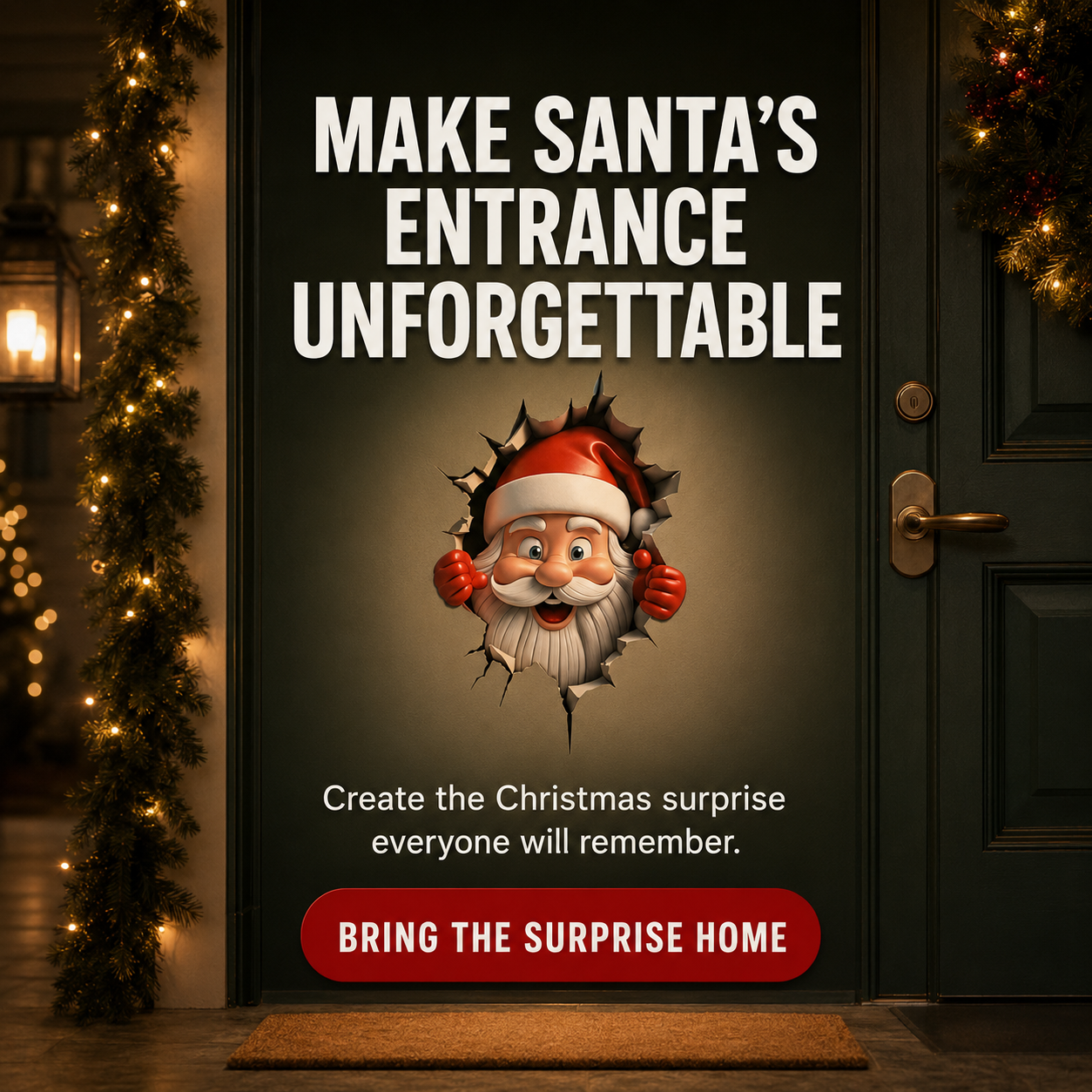 π
Santa Breaking Through Wall Decal β Funny Christmas Illusion Sticker