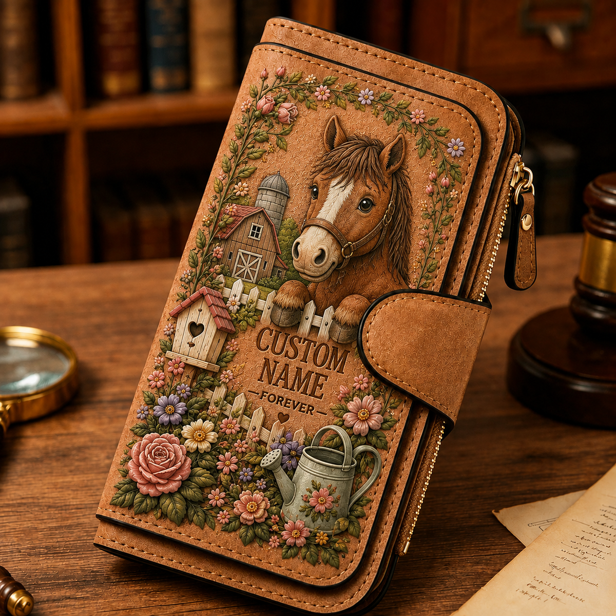 πΈ Personalized Garden Embossed Wallet