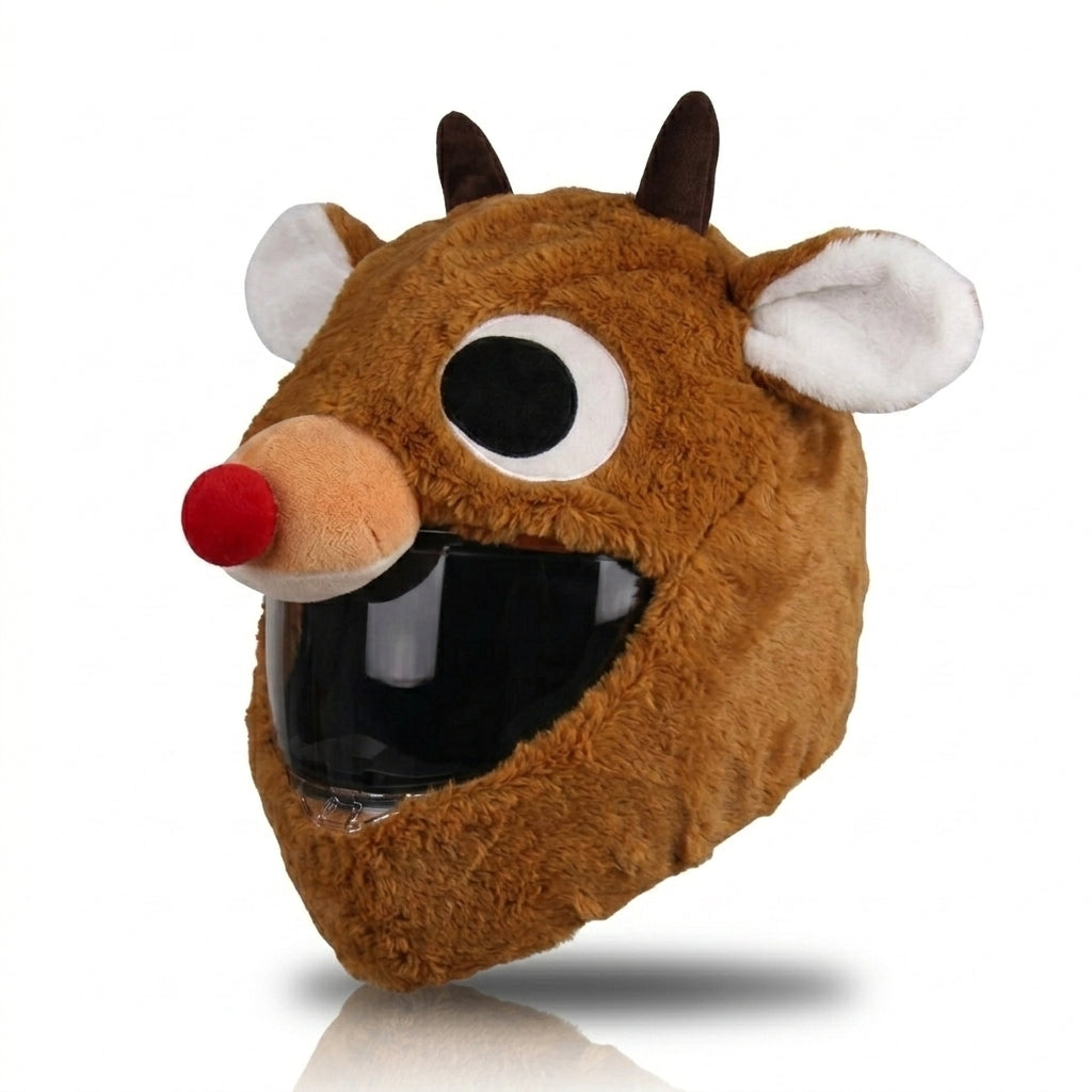 😂 Funny Plush Motorcycle Helmet Cover🏍️ – Eye-Catching Cartoon Full-Face Helmet Accessory