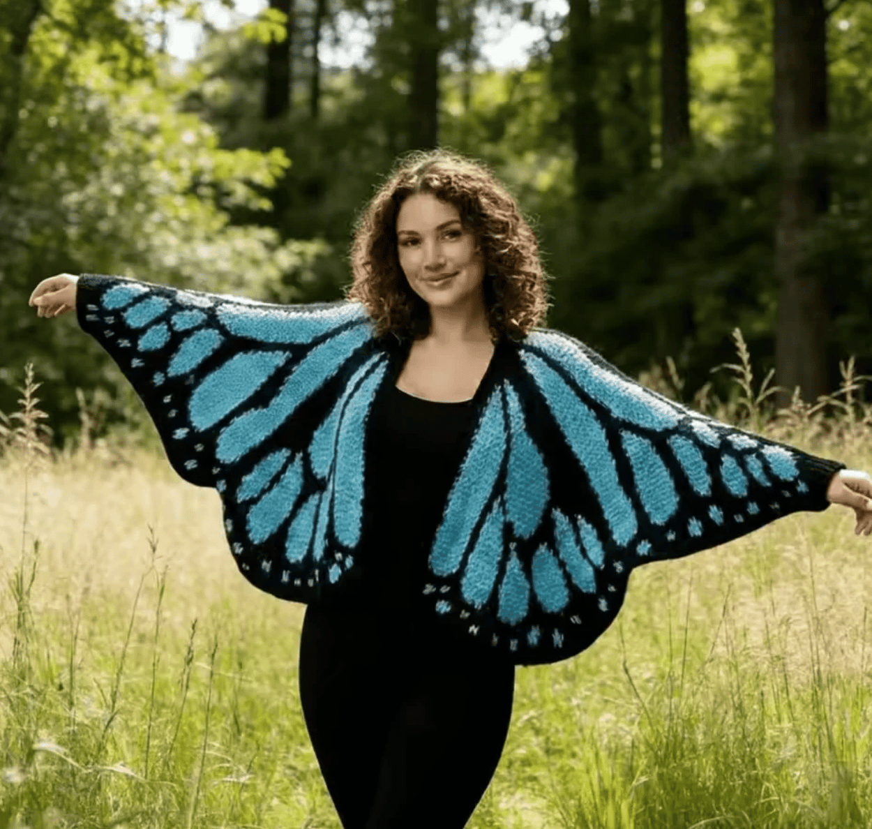 Monarch Butterfly Cardigan β Handcrafted Statement Piece π¦