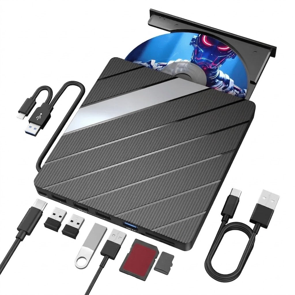 πΏ Retro 5βinβ1 External CD/DVD Drive & Hub