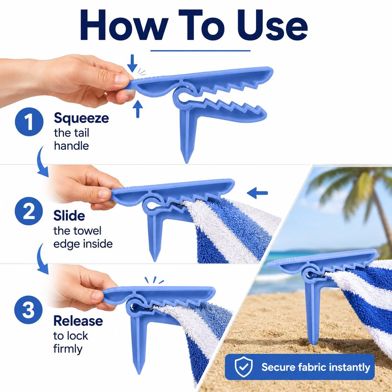 π¦ Dinosaur Shape Beach Towel Clips | Windproof Sand Secure Holder