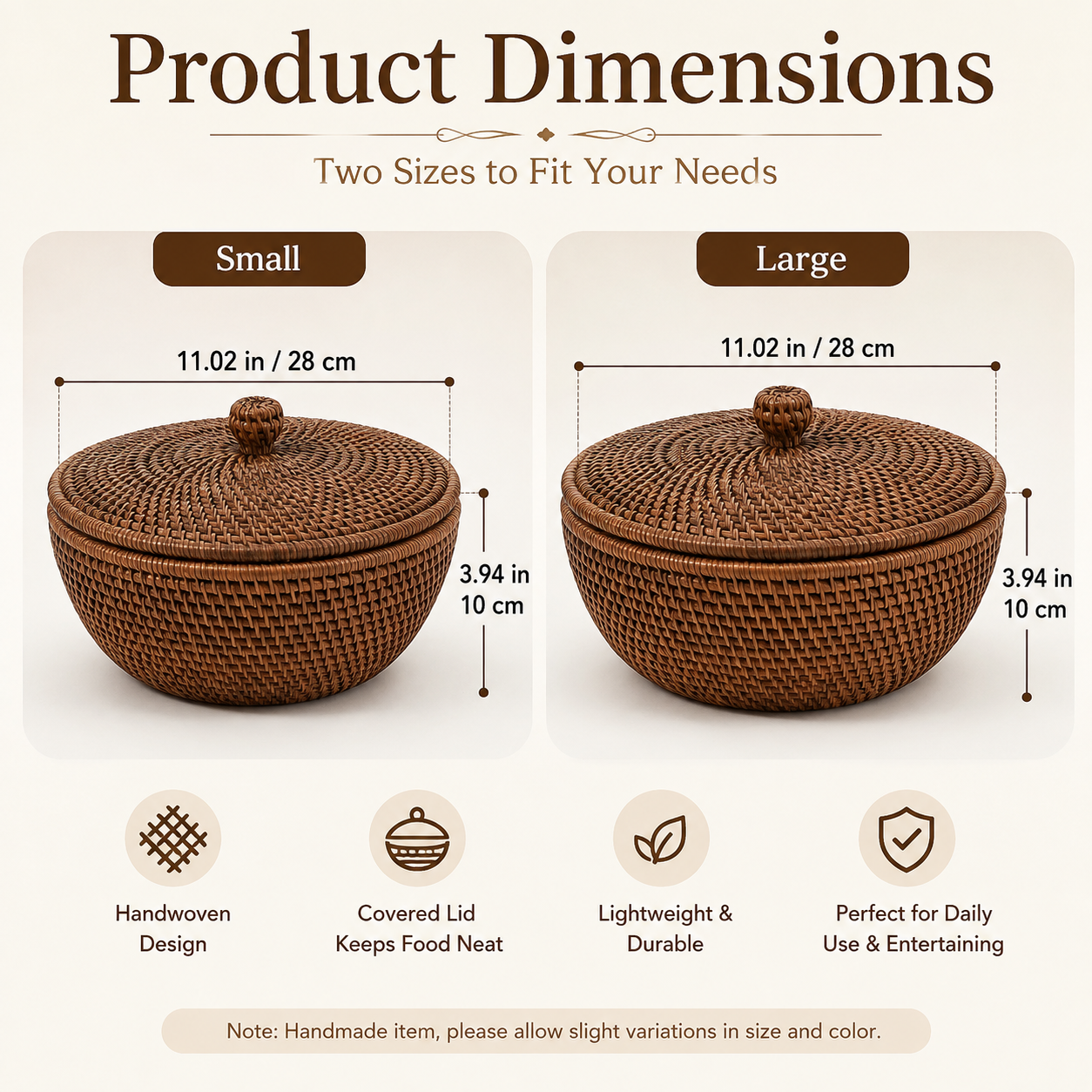 ๐งบ Woven Tortilla Basket With Lid โ Covered Bread & Table Serving Basket
