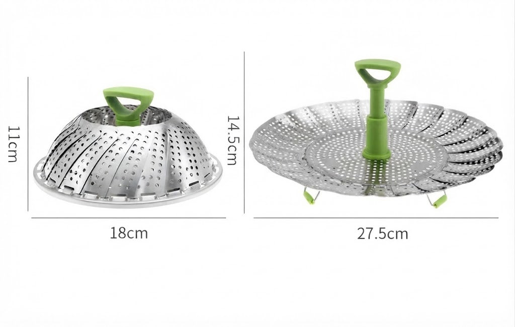 🧑🍳kitchen Artifact🥳Stainless steel folding vegetable steamer (🔥New Year's discount🔥)
