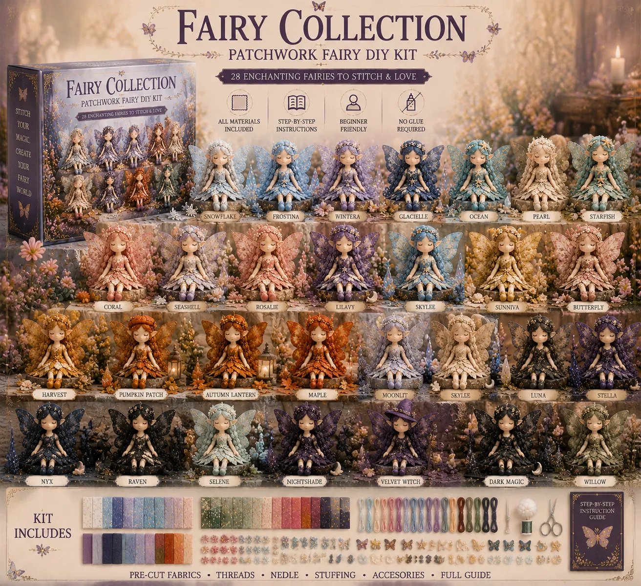 🔥LAST DAY 50% OFF - 🧚A Fairy Tale You Can Stitch – DIY Patchwork Fairy Doll Collection🧵Buy 2 Free Shipping