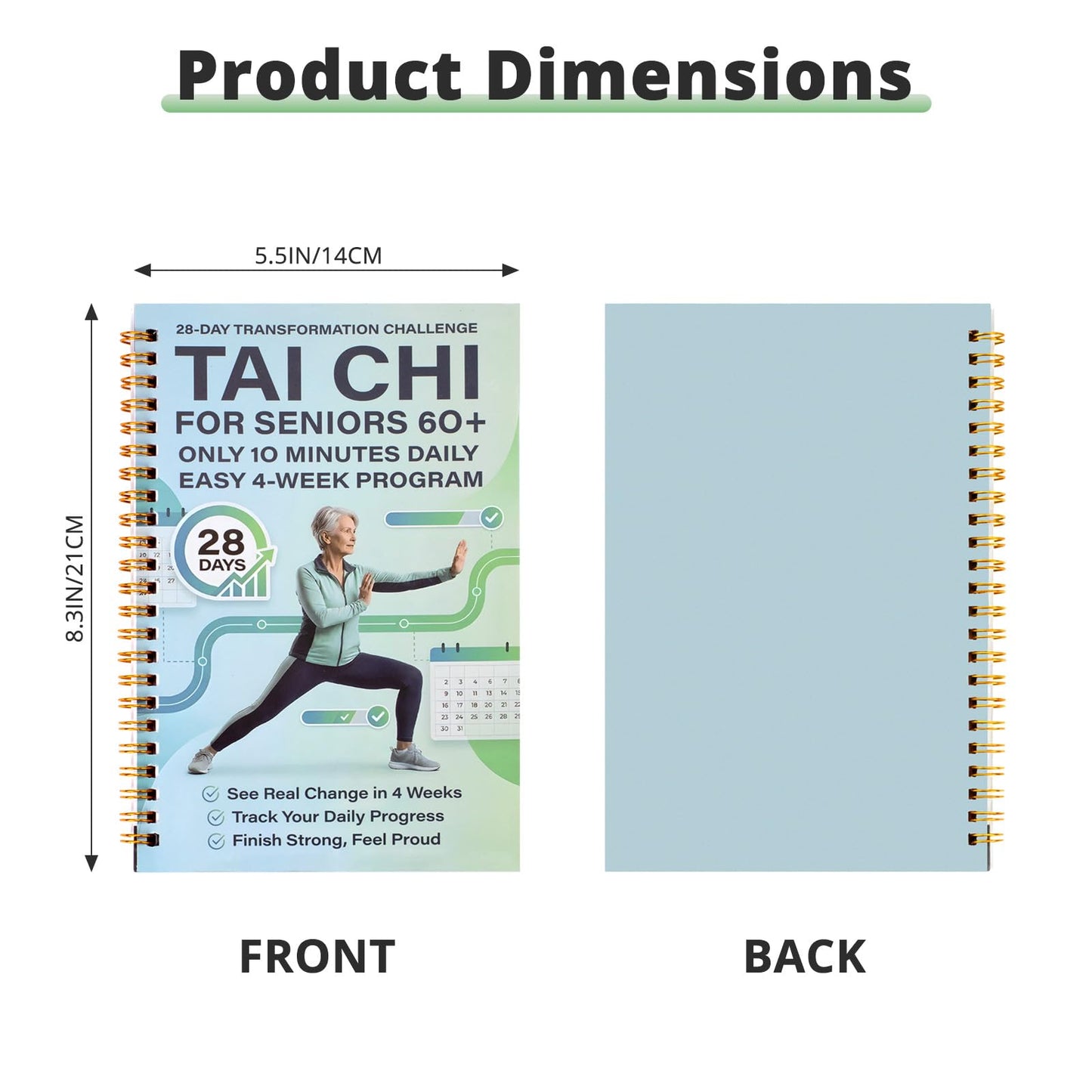 π₯Tai Chi Walking for Seniors, Spiral Bound 28 Day Morning Plan