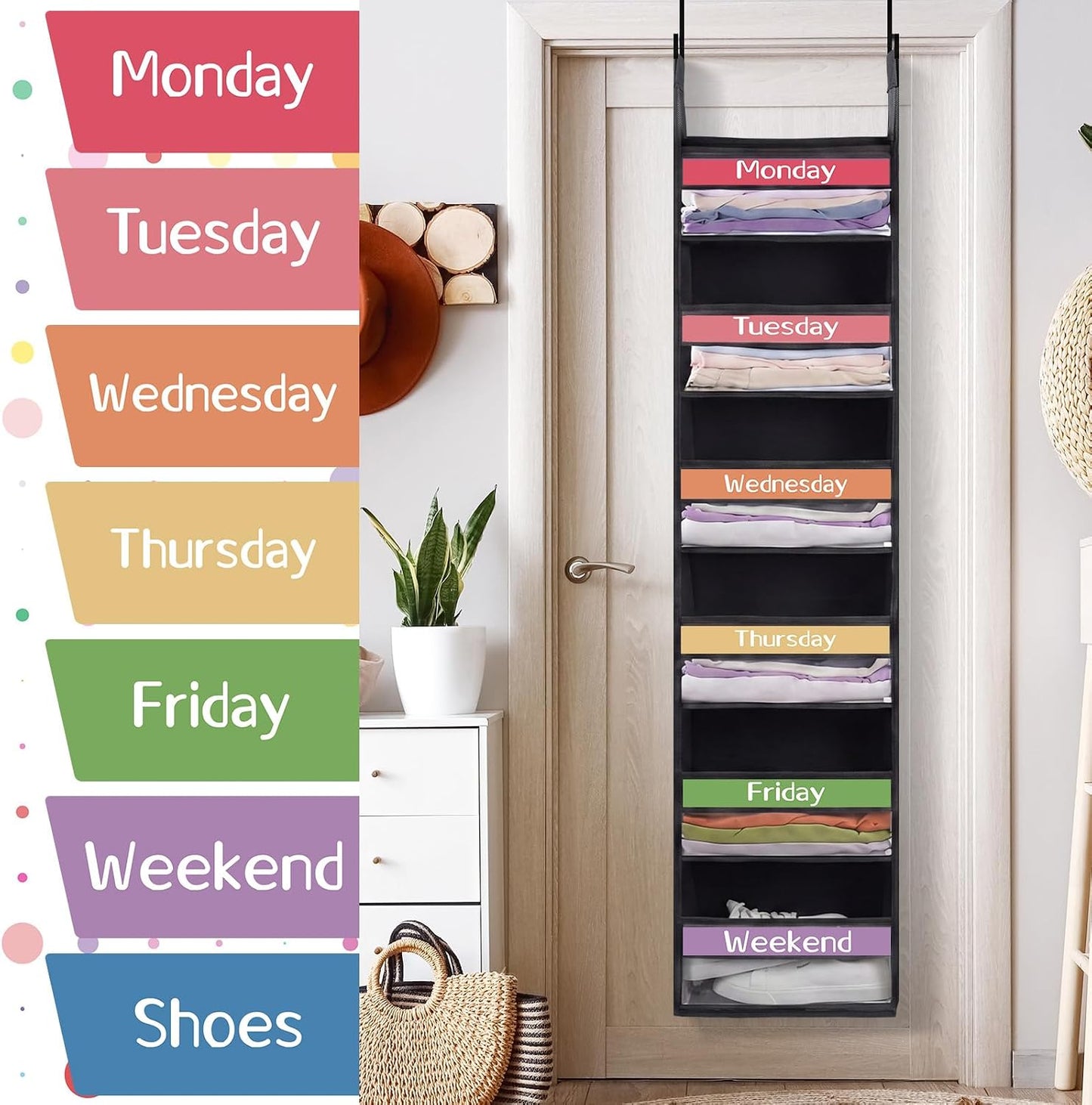 Weekly School Clothes Organizer Days of Week Clothing Organization
