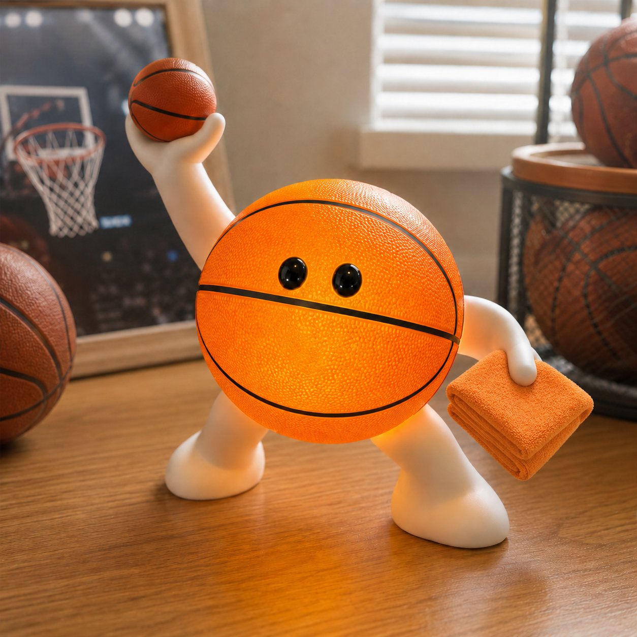 🏆 All-Star Sports Night Light Buddy | Cute LED Lamp for Bedrooms, Desks & Trophy Shelves