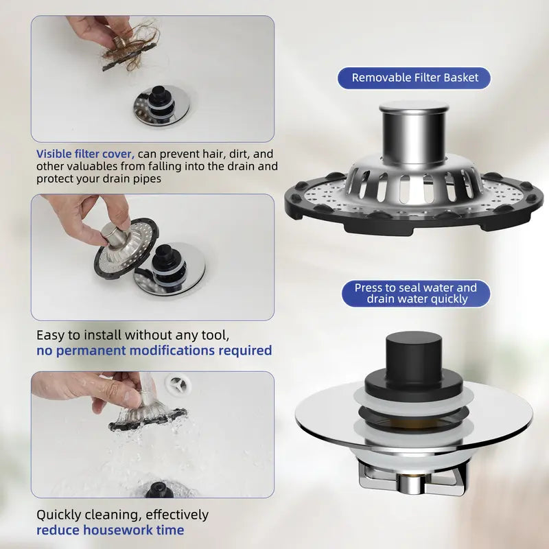 🔥3-in-1 Pop-up Sink Stopper🚿