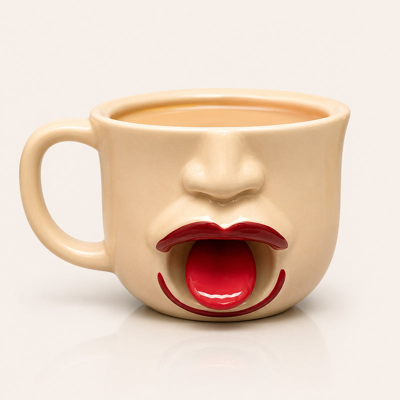 👅Quirky abstract tongue ceramic mug