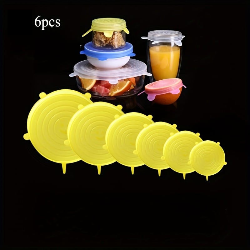 6/12pcs set Silicone Cover Stretch Lids Reusable Airtight Food Wrap Covers