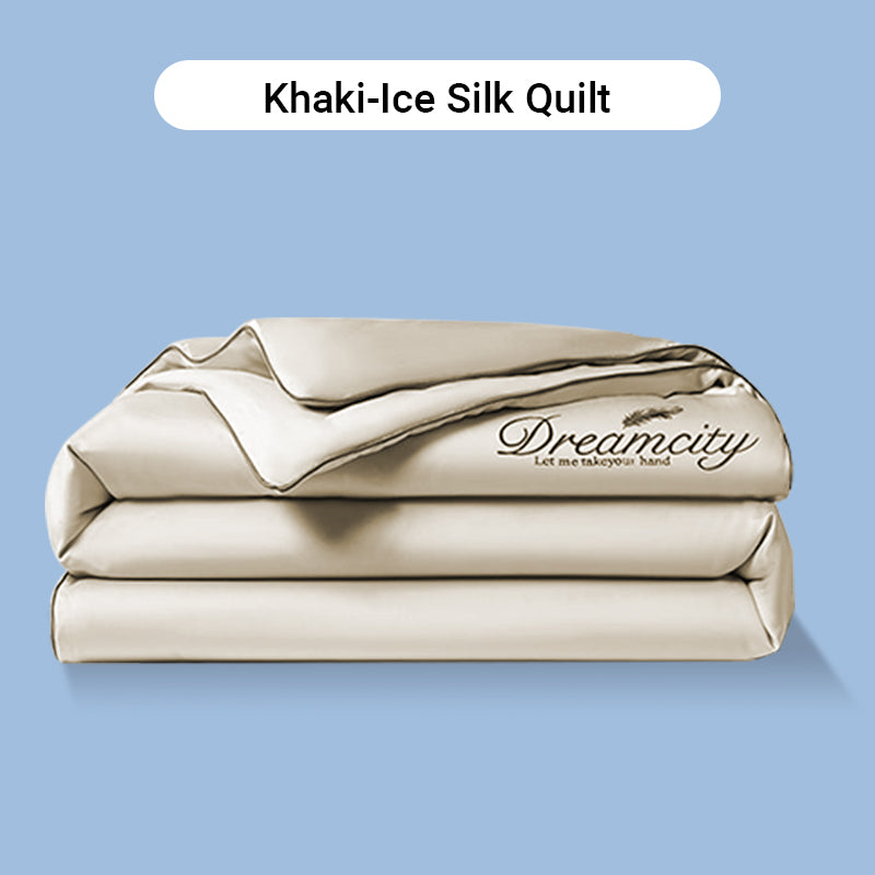 ⏰Last Day Sale 50% OFF🥰 ✨Summer Simple Ice Silk Quilt❄️ Ultra Cool Anti-Sweat Thin Quilt, Machine Washable Bedding