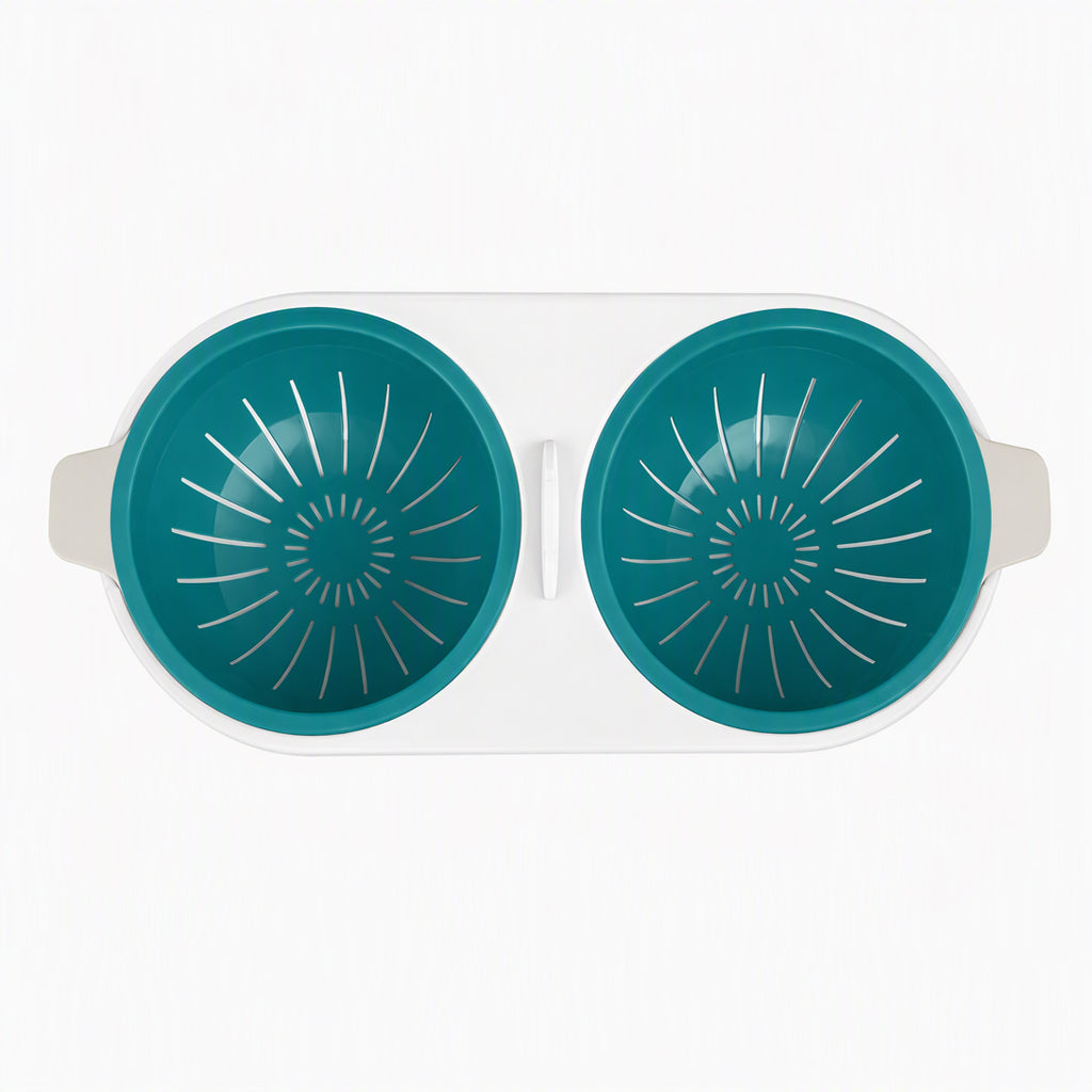 Innovative Microwave Double Egg Poacher with Lid