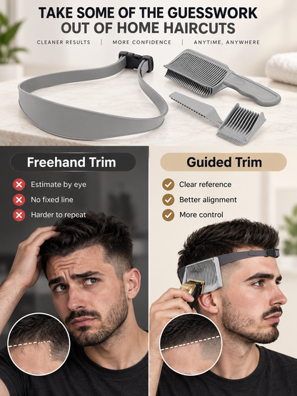 ✂️ 3-Piece Haircutting Guide Kit – Adjustable Band & Precision Trimming Guide Set