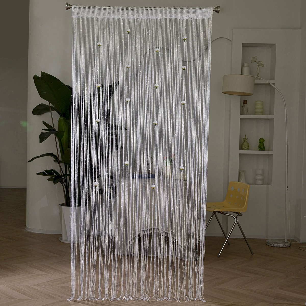 🌹🚪Sparkling Rose Flower String Curtain(2m/78.74" high x 1m/39.3" wide)