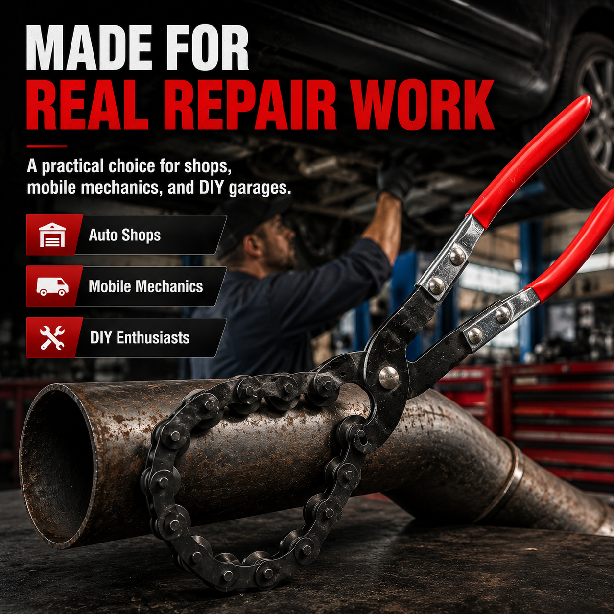 🔧 Professional Chain Exhaust Pipe Cutter